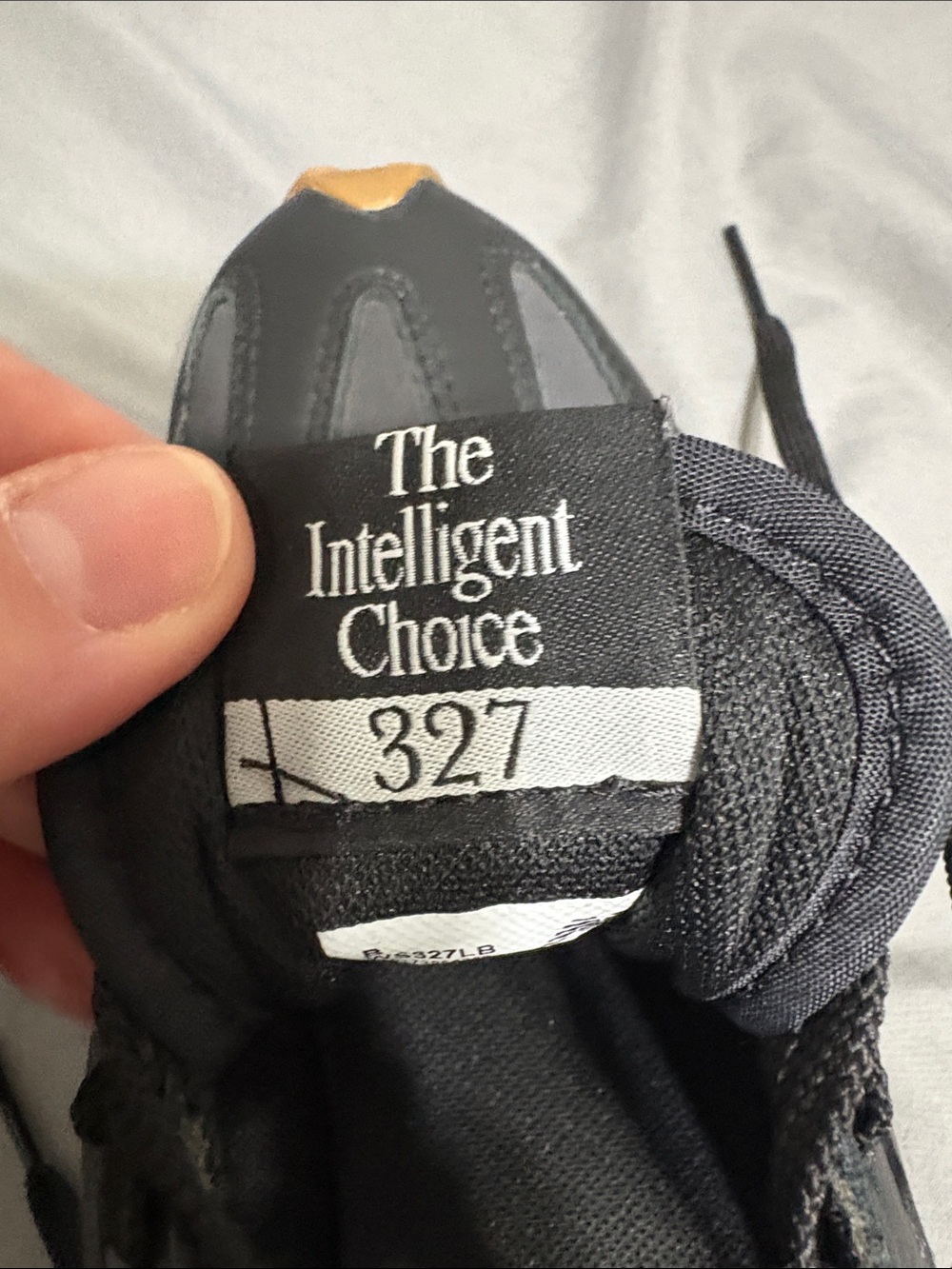 New Balance 327 Black Leather Women Sneakers with Gum Accent - Picture 6 of 7